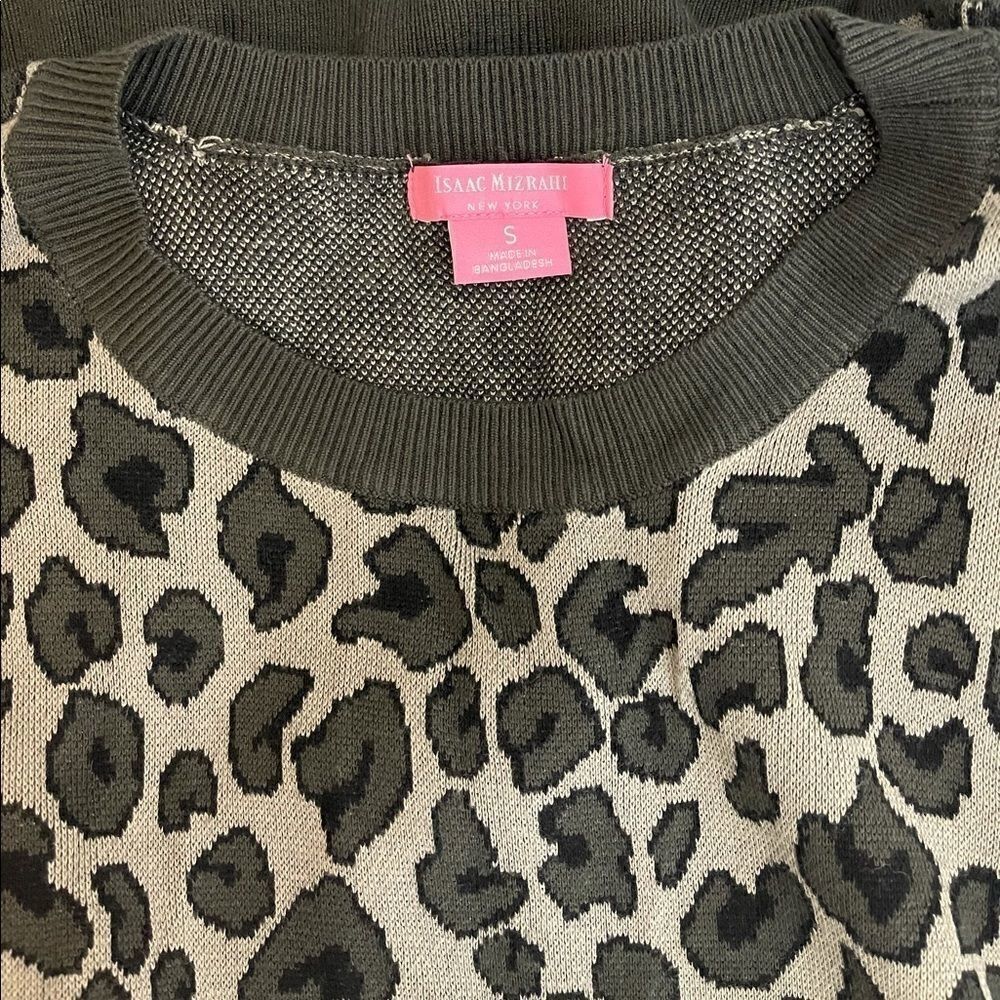 Isaac Mizrahi | Leopard Print Sweater Crew Neck - image 7